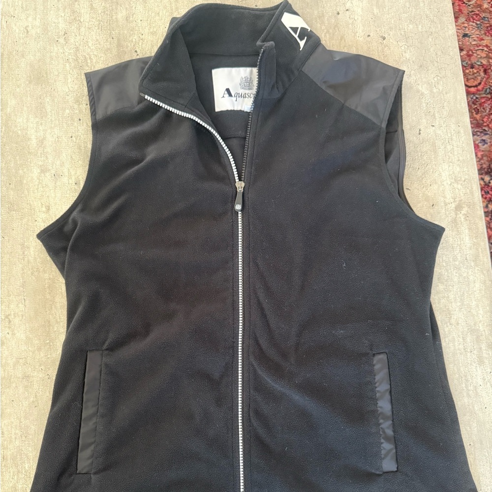Black Fleece Vest with Zip